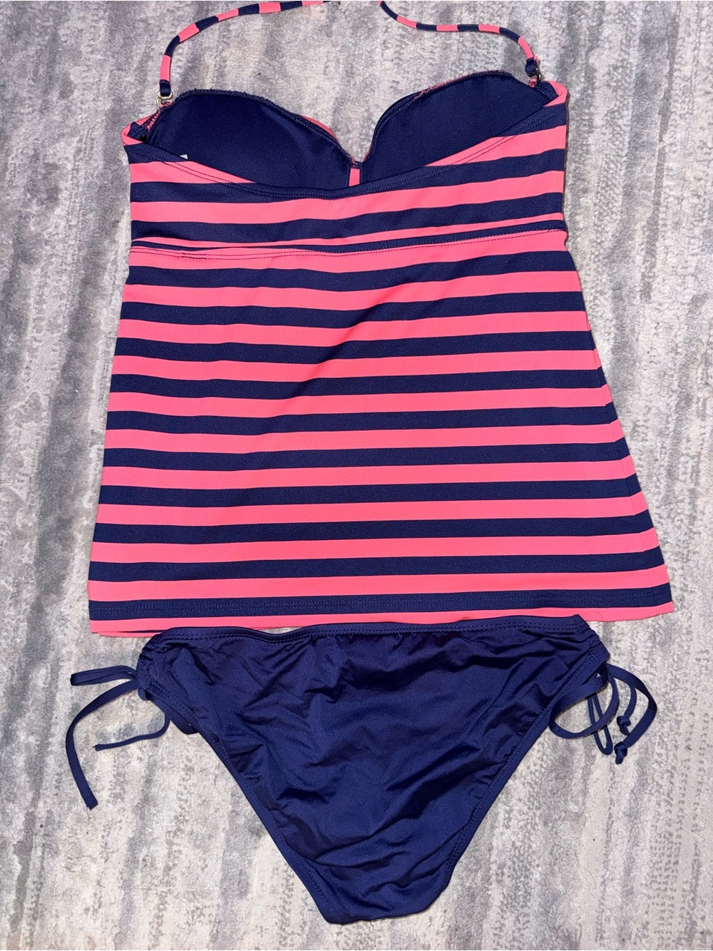 Mossimo Supply Co. Navy and Pink Striped Tankini Set